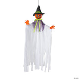 47 1/4" Animated Smiling Pumpkin Scarecrow Hanging Halloween Decoration