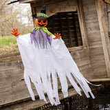 47 1/4" Animated Smiling Pumpkin Scarecrow Hanging Halloween Decoration