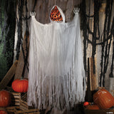 5 Ft. 6" Hanging Animated White Robe Pumpkin Man Halloween Decoration