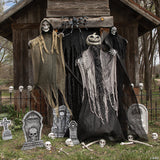 3 Ft. Animated Grim Reaper With Wings Hanging Halloween Decoration