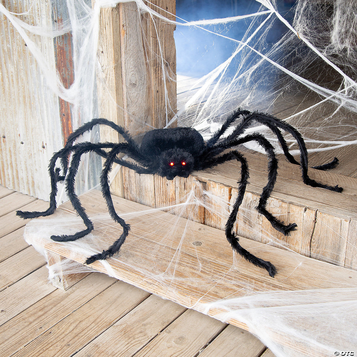 36 1/2" X 61 3/4" Black Spider With Light-up Eyes Halloween Decoration