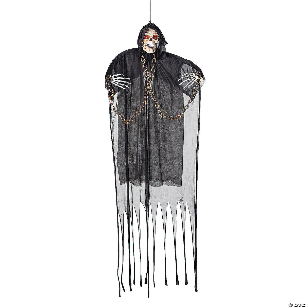 6 Ft Animated Hanging Chained Grim Reaper Plastic Halloween Decoration