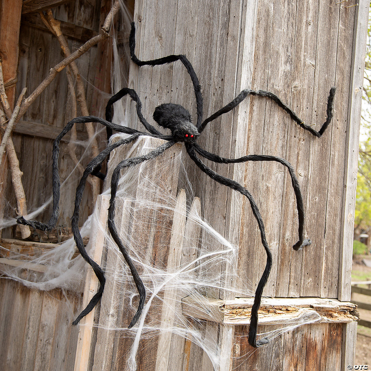 7 1/2 Ft. X 2 3/4" Furry Black Polyester Spider Halloween Decoration