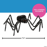 7 1/2 Ft. X 2 3/4" Furry Black Polyester Spider Halloween Decoration