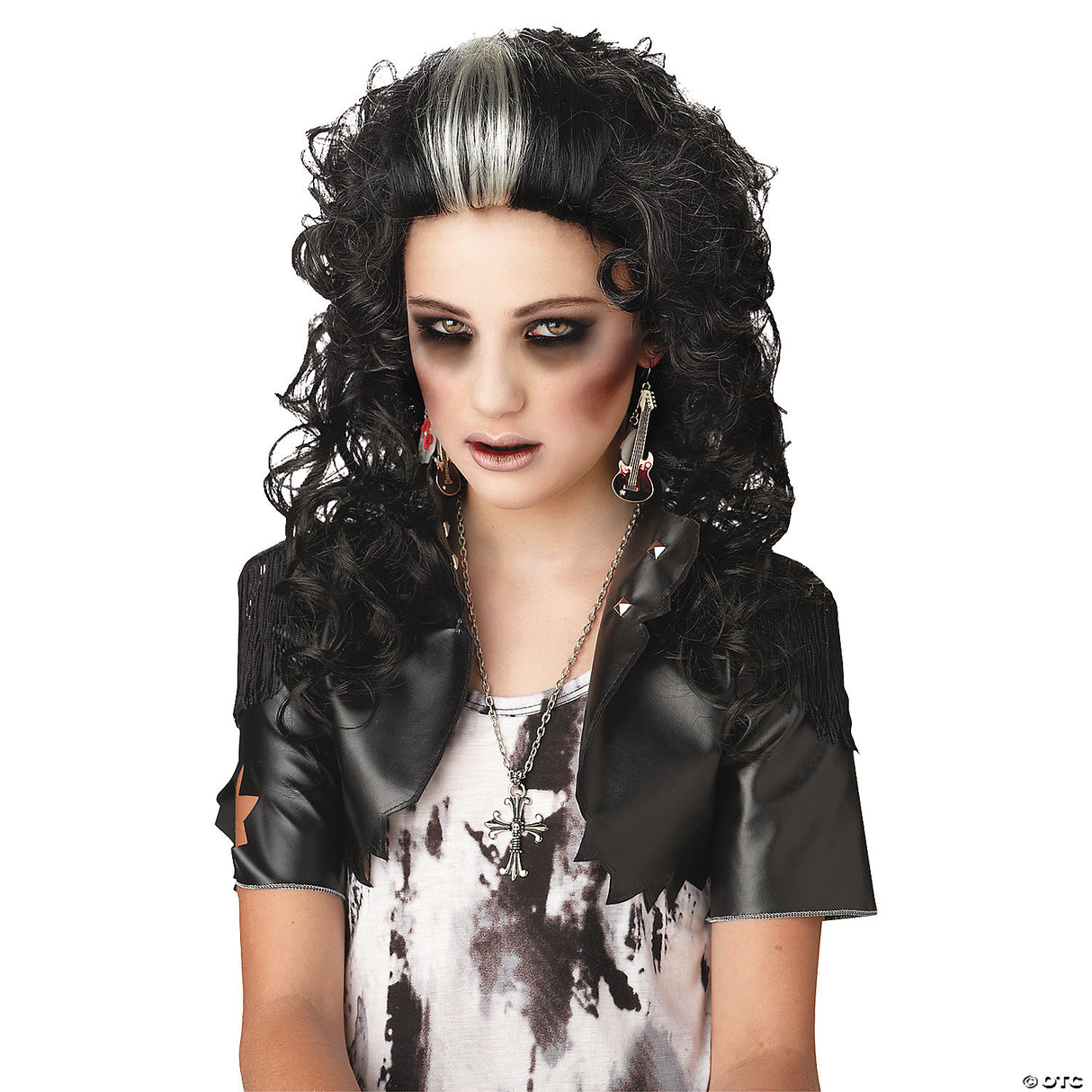 Adults Black & White Rocked Out Zombie Wig