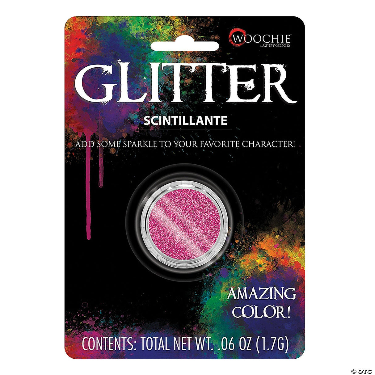 HOT PINK GLITTER 0.1 OZ CARDED
