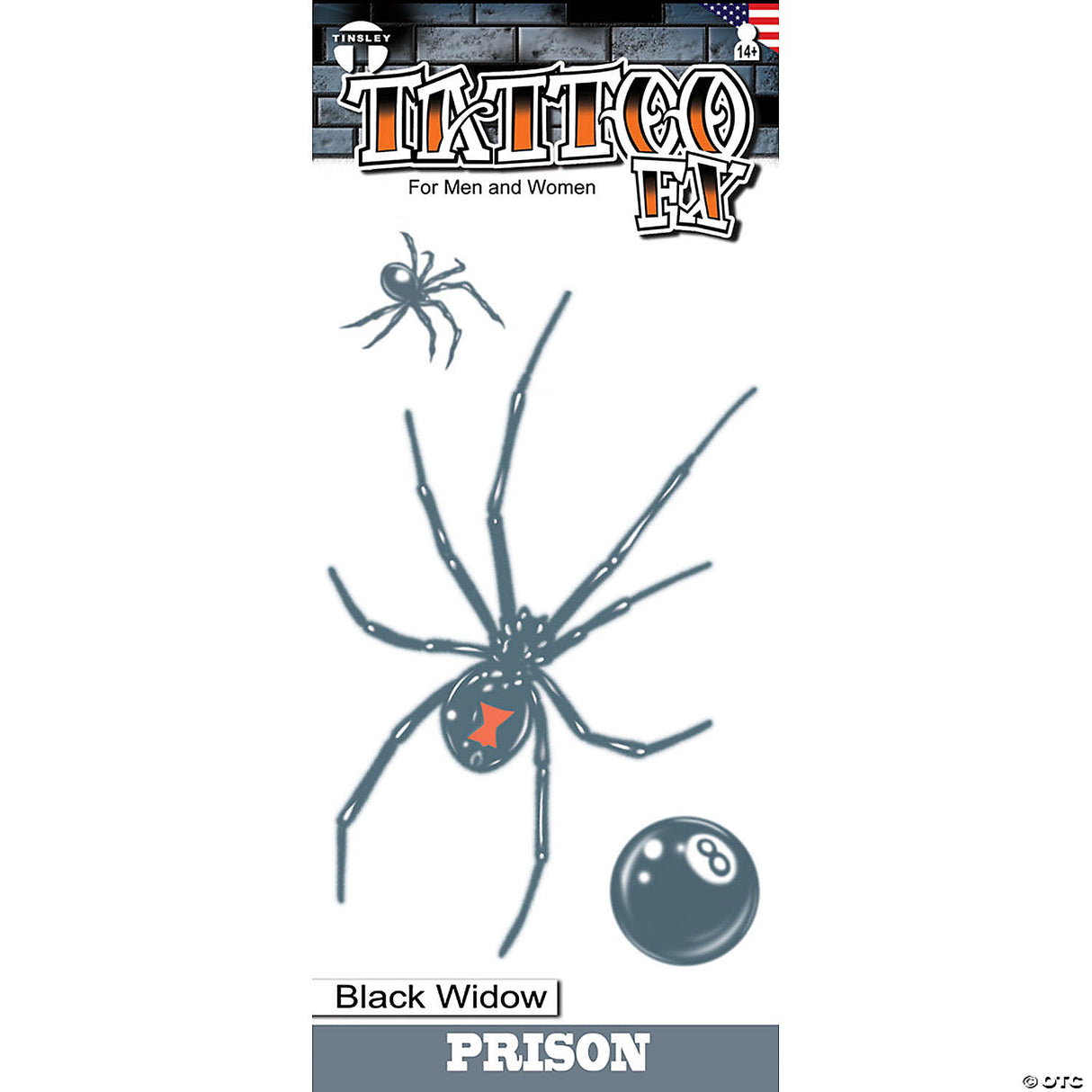 Prison Adhesive Tattoo Black Widow