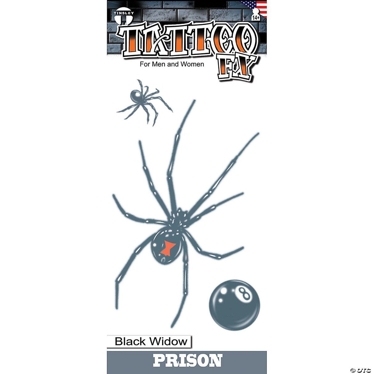 Prison Adhesive Tattoo Black Widow