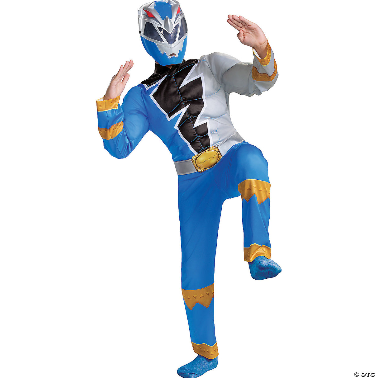 Boy's Muscle Mighty Morphin Power Rangers Blue Ranger Dino Fury Costume - 4-6