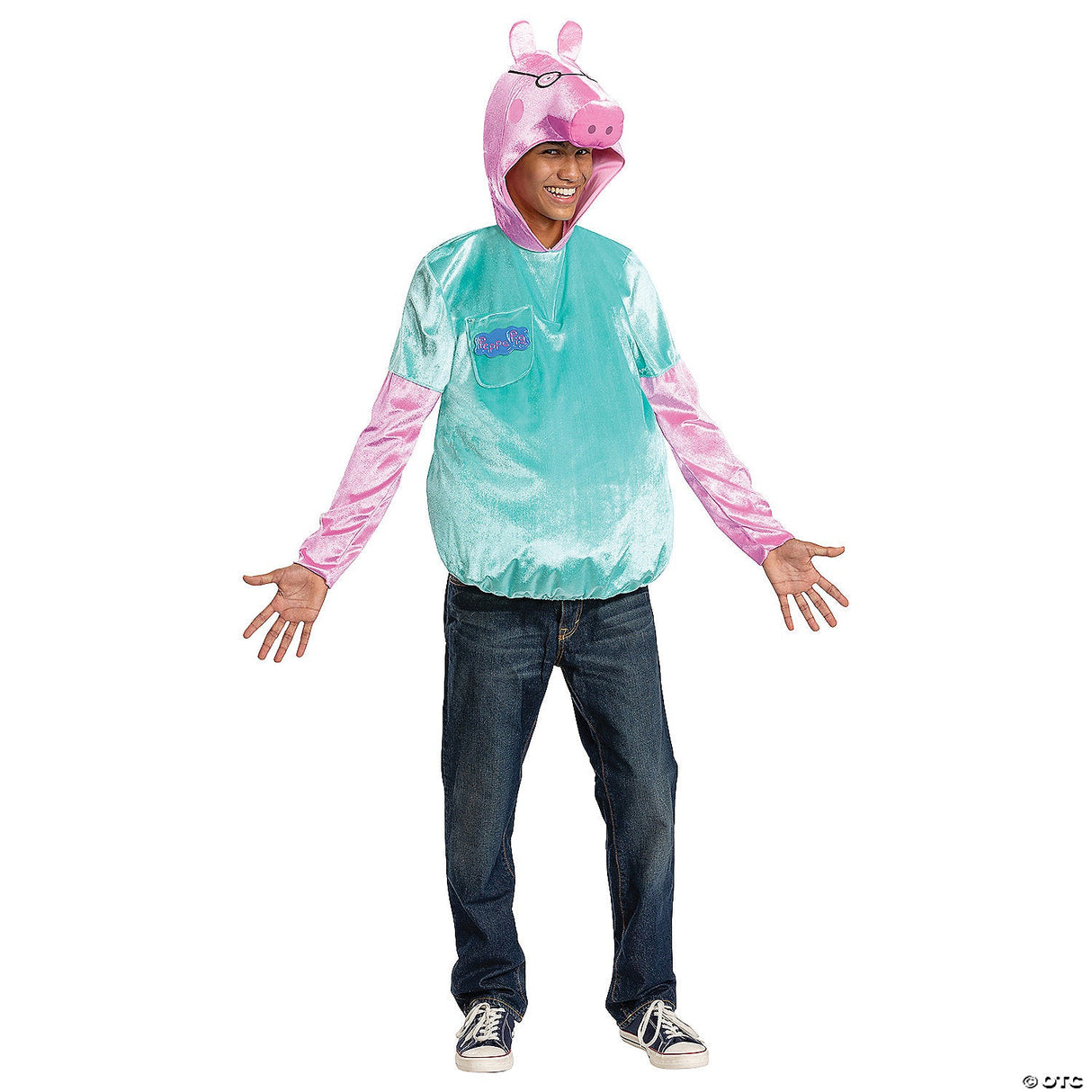 Adults Deluxe Peppa Pig Daddy Pig Costume – Large/XL – Funny Cartoon Cosplay