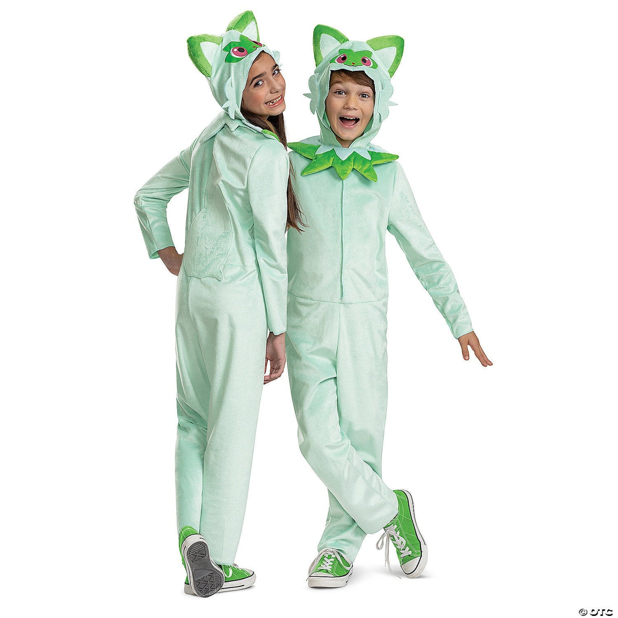 Kids Classic Pokemon® Sprigatito Hooded Jumpsuit Costume - Medium 7-8