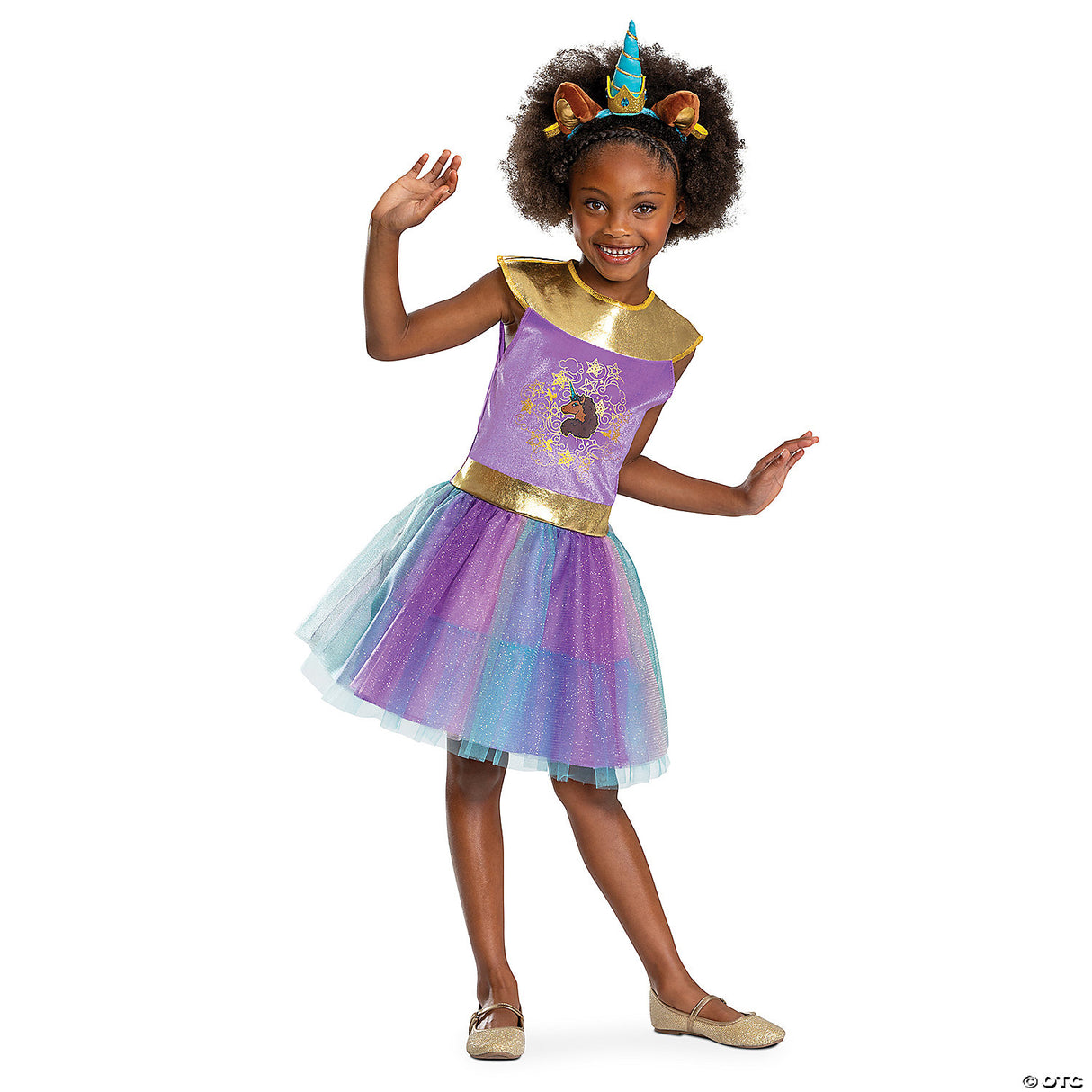 Girl's Classic Afro Unicorn® Dress Costume - Medium 7-8