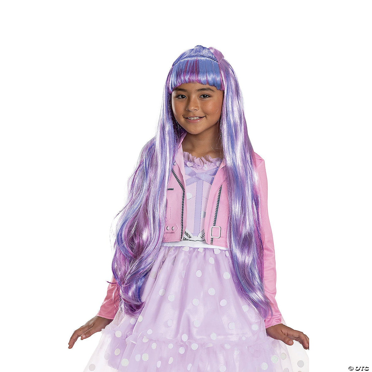 Girl's Rainbow High Violet Wig – Kids Halloween Cosplay Hair Accessory