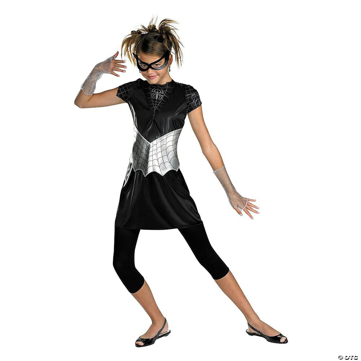 Teen Girl's Black Suited Spider Costume - Standard - Kids Halloween Costume