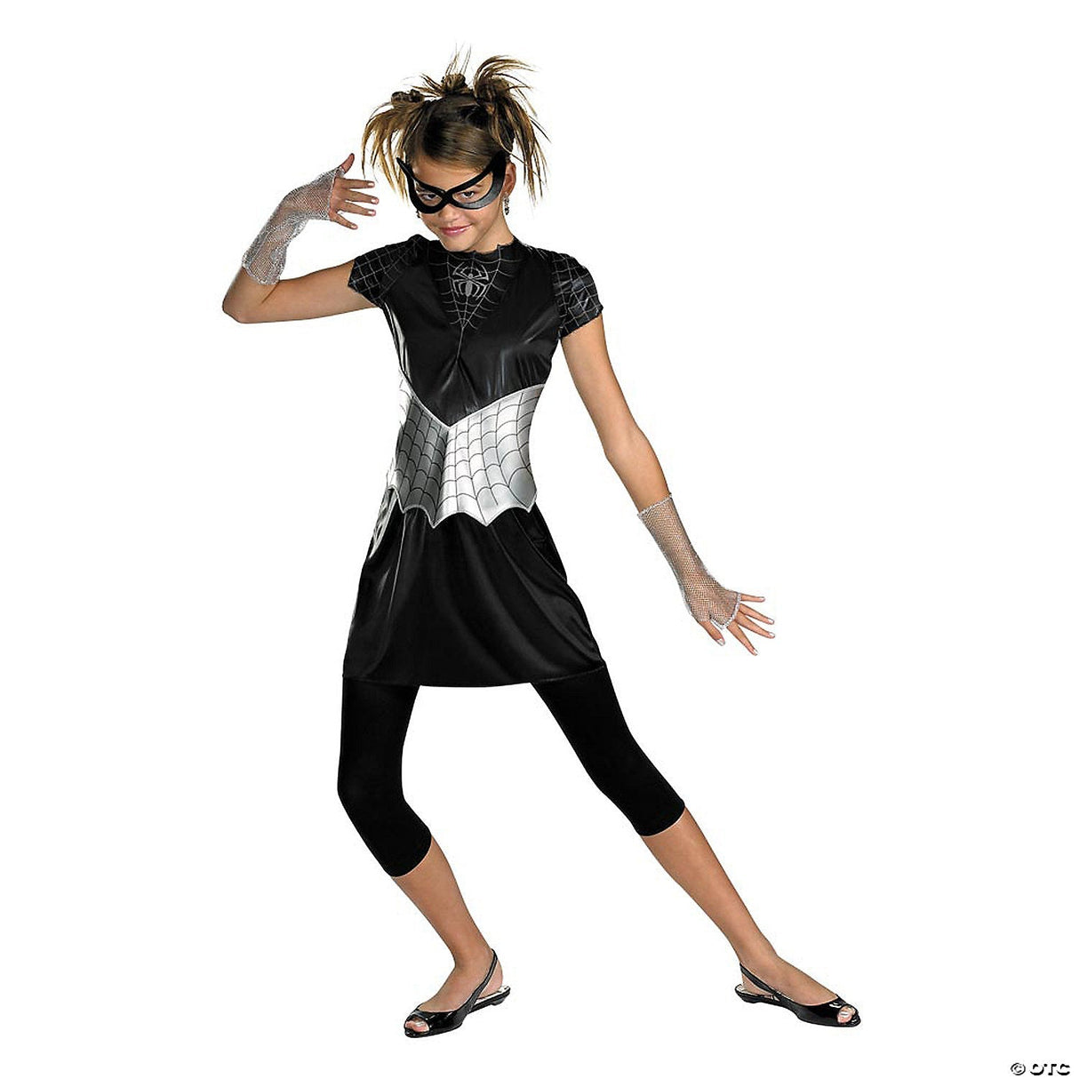 Teen Girl's Black Suited Spider Costume - Standard - Kids Halloween Costume