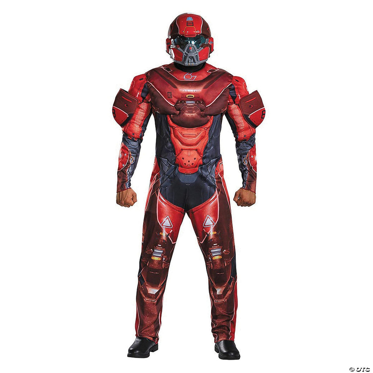 Adult Red Spartan Muscle Costume – Warrior Gladiator Halloween Party 50-52
