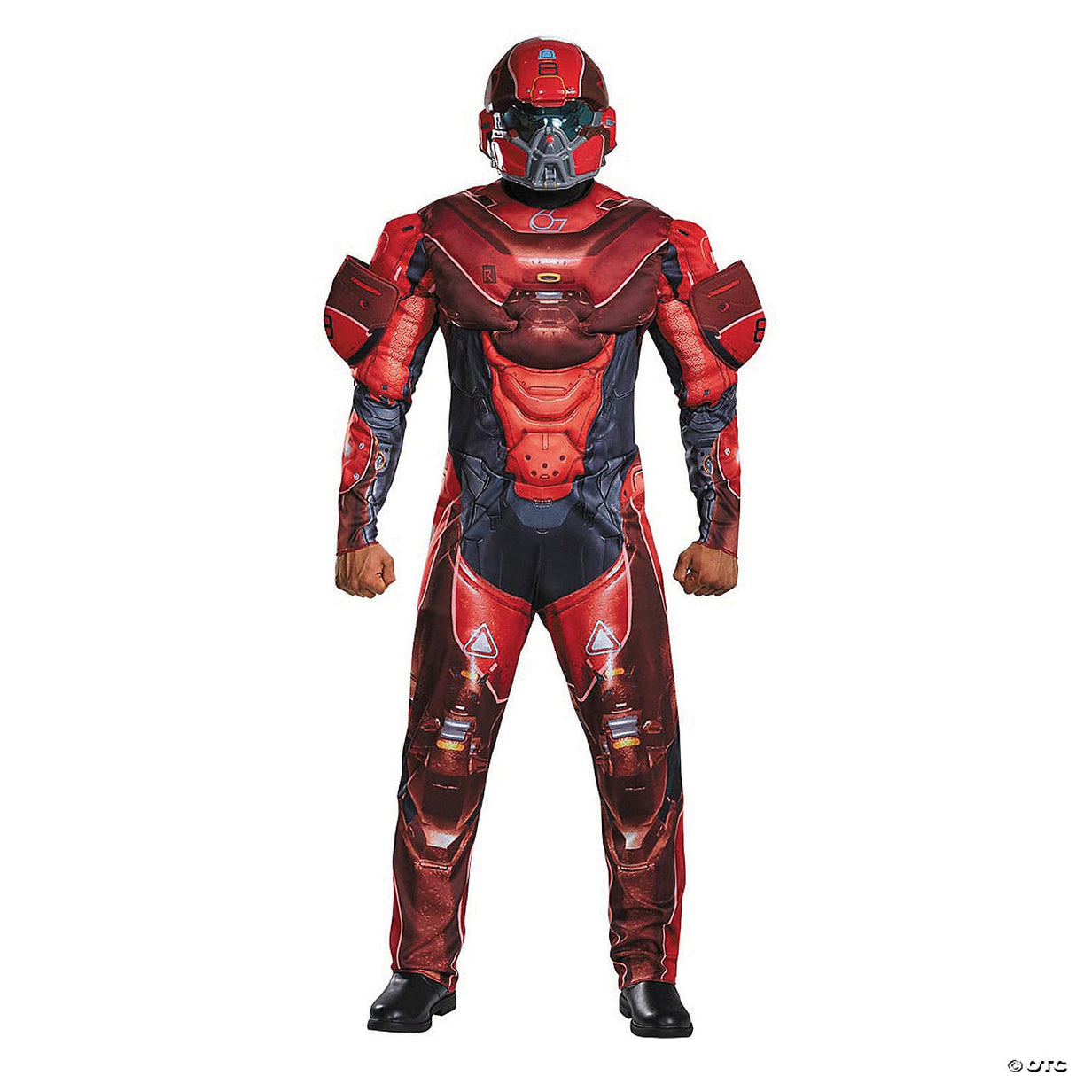Adult Red Spartan Muscle Costume – Warrior Gladiator Halloween Party 50-52