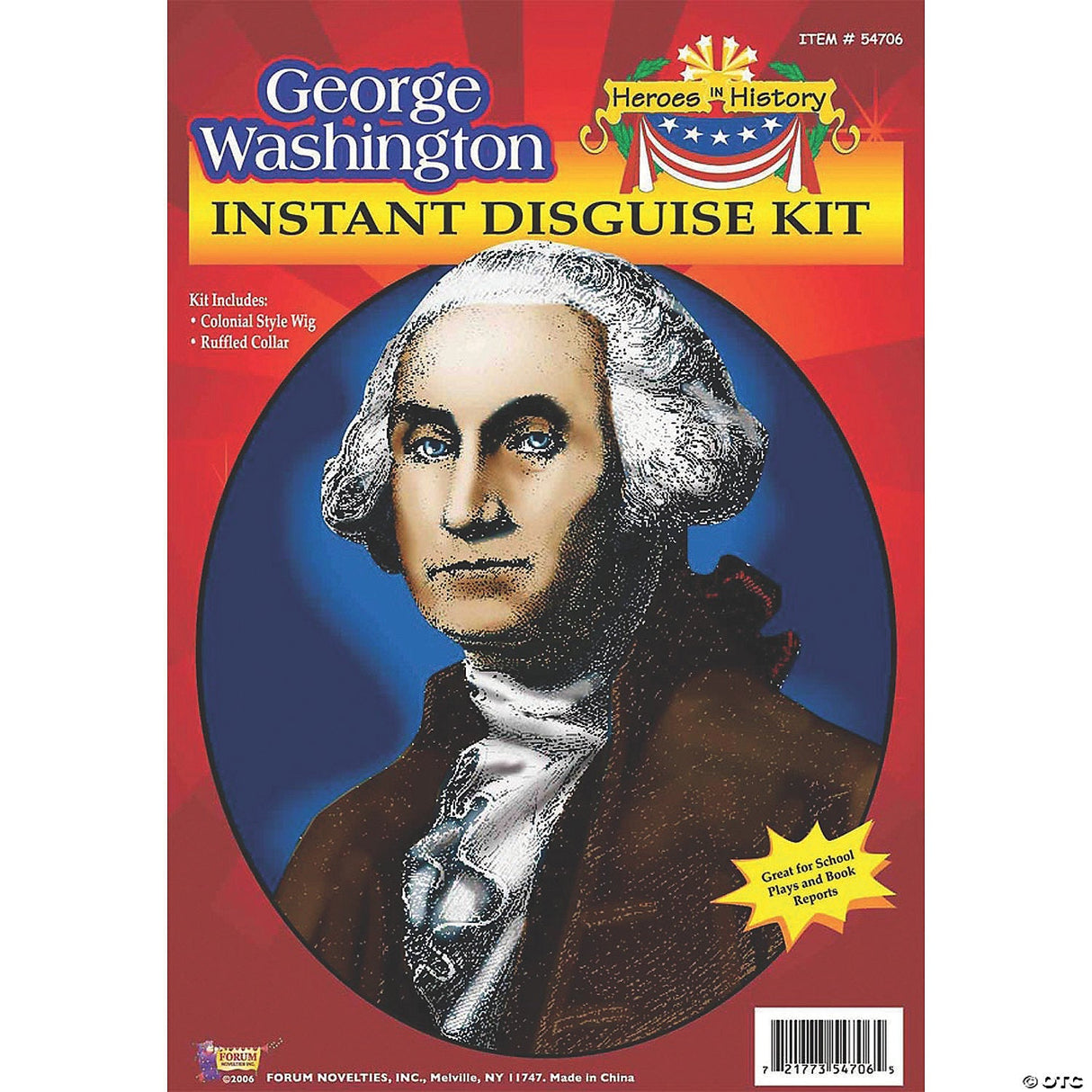 Heroes In History: George Washington Costume Wig & Collar