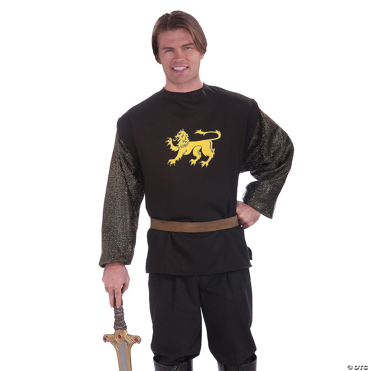 Adult Medieval Chain Mail Shirt Costume – Halloween Knight Armor Outfit