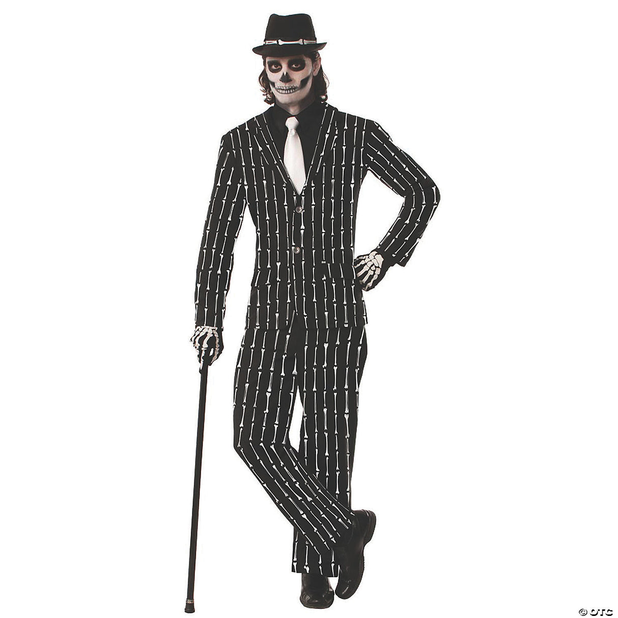 Men's Bone Pin Stripe Suit Costume