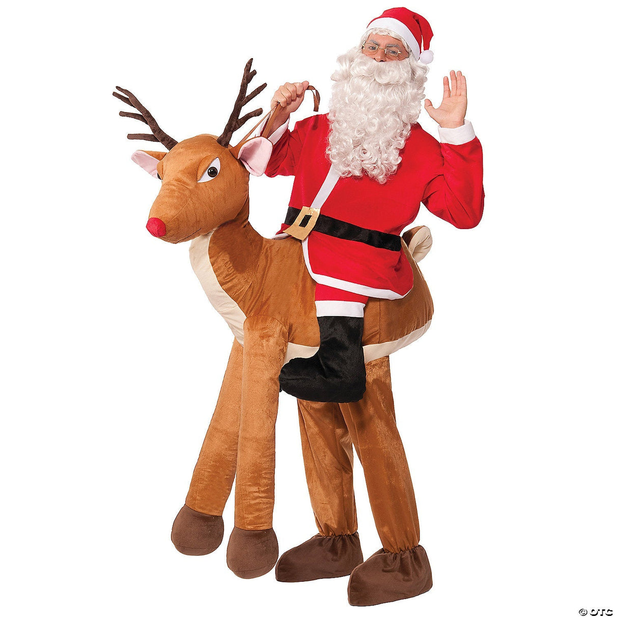 Adult Santa Ride a Reindeer Costume – Funny Christmas Holiday Party Dress Up Out