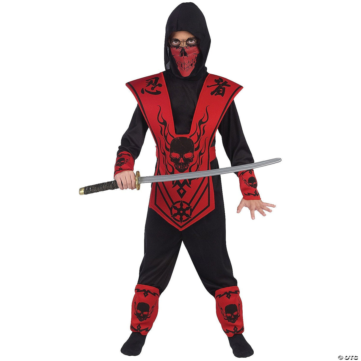 NINJA COSTUME MEDIUM RED BLACK - Halloween Costume Outfit Cosplay Party Dress Up