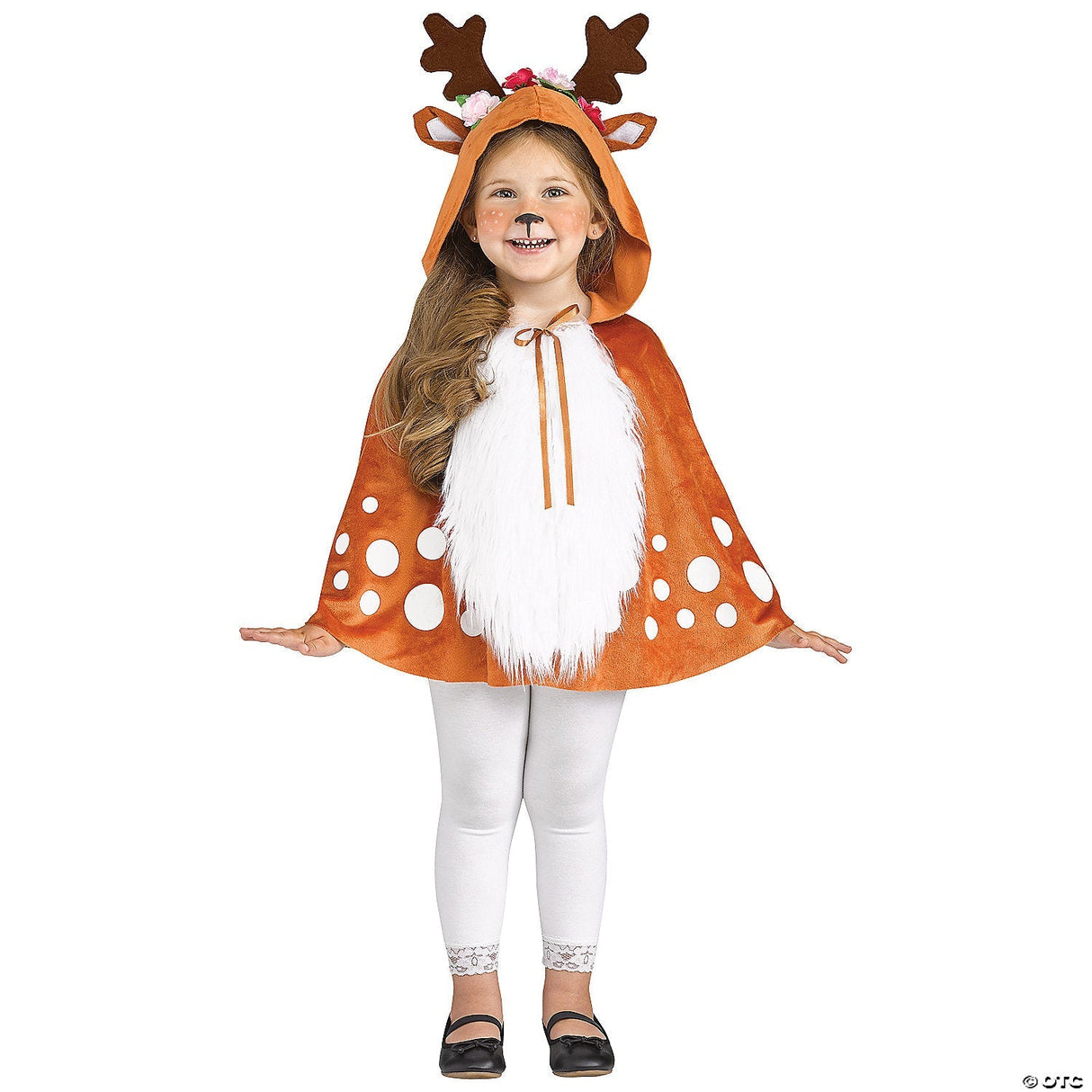 HOODED DEER CAPE-4-6X - Girls Halloween Costume Cosplay Party Dress Up