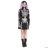 HOLOGRAPHIC SKELETON AD SM/MD - Girls Halloween Costume Cosplay Party Dress Up