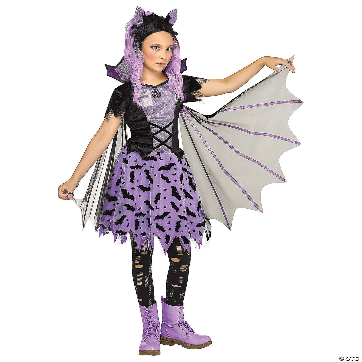 BATWING BEAUTY CH SM 4-6 - Girls Halloween Costume Cosplay Party Dress Up