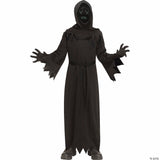 Kids Black Robe With Electroluminescent Mask Phantom Costume - Large 12-14 - Hal