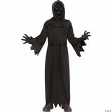 Kids Black Robe With Electroluminescent Mask Phantom Costume - Large 12-14 - Hal