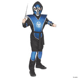 Raven Ninja Blue Chrome Costume Child Medium – Kids Halloween Warrior Outfit