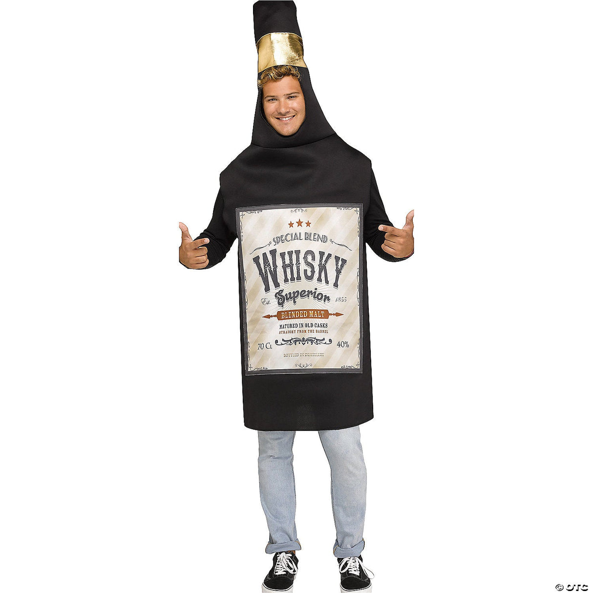 Adult Whiskey Bottle Costume – Funny Drinking Gag Halloween Party Outfit for Men