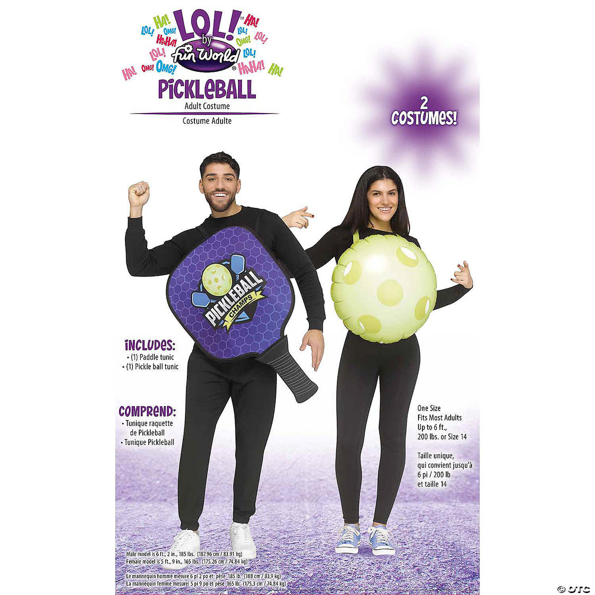 Adlt Pickleball Pair Couple Costume
