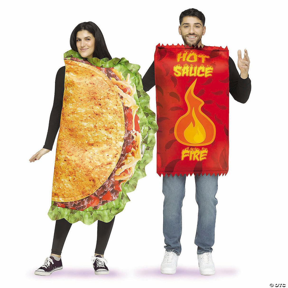 Adlt Taco & Hot Sauce Couple Costume