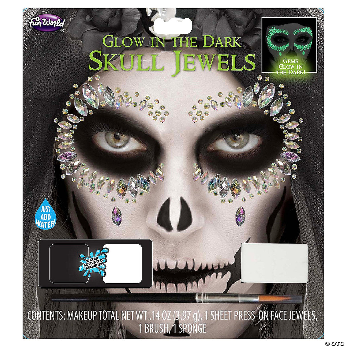 Glow-in-the-dark Skull Jewels Makeup Kit