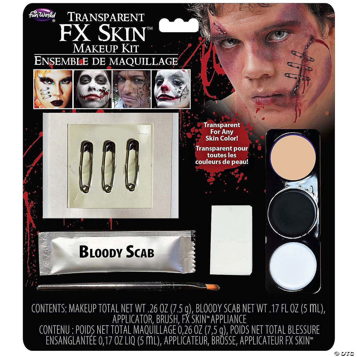 Pins Prosthetic Transparent Fx Appliance Makeup Kit