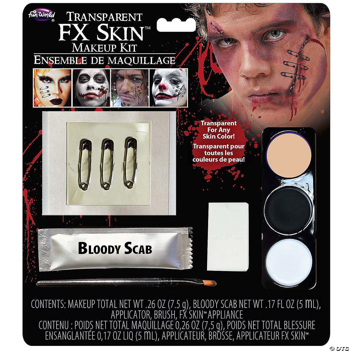 Pins Prosthetic Transparent Fx Appliance Makeup Kit