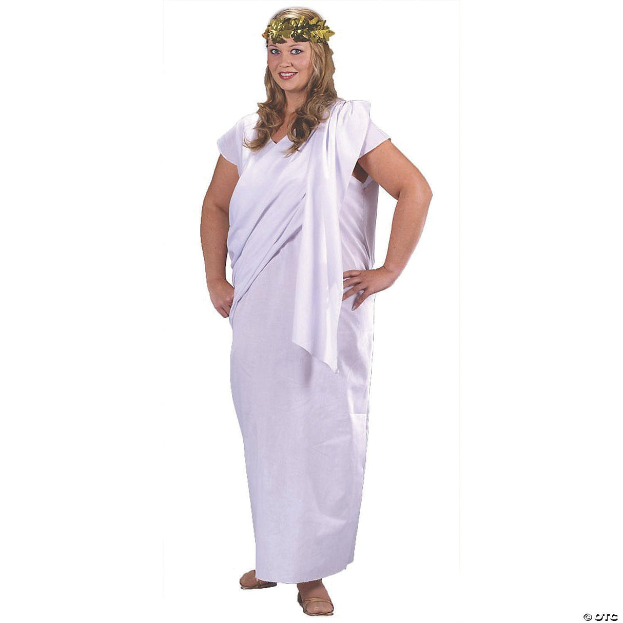Adult Plus Size Toga Costume – Funny Greek Roman Halloween Party Dress Up Outfit