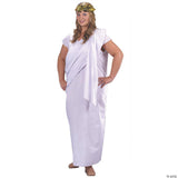 Adult Plus Size Toga Costume – Funny Greek Roman Halloween Party Dress Up Outfit