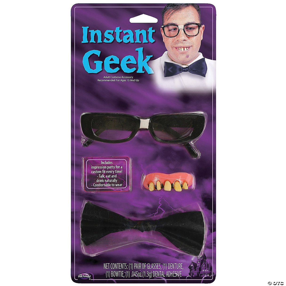 Geek Boy Instant Costume Kit With Teeth - Kids Halloween Costume Dress Up Party