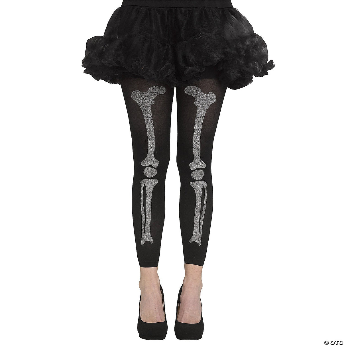 TIGHTS FOOTLESS GLITTER GRAY BONES