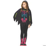 Girl’s Colorful Skeleton Poncho Costume