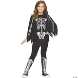 Girl’s Skeleton Poncho Costume - Up To Size 14