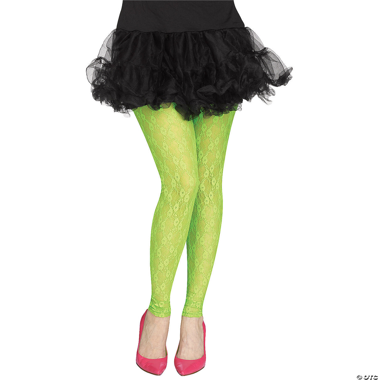 80'S LACE FOOTLESS GREEN TIGHTS