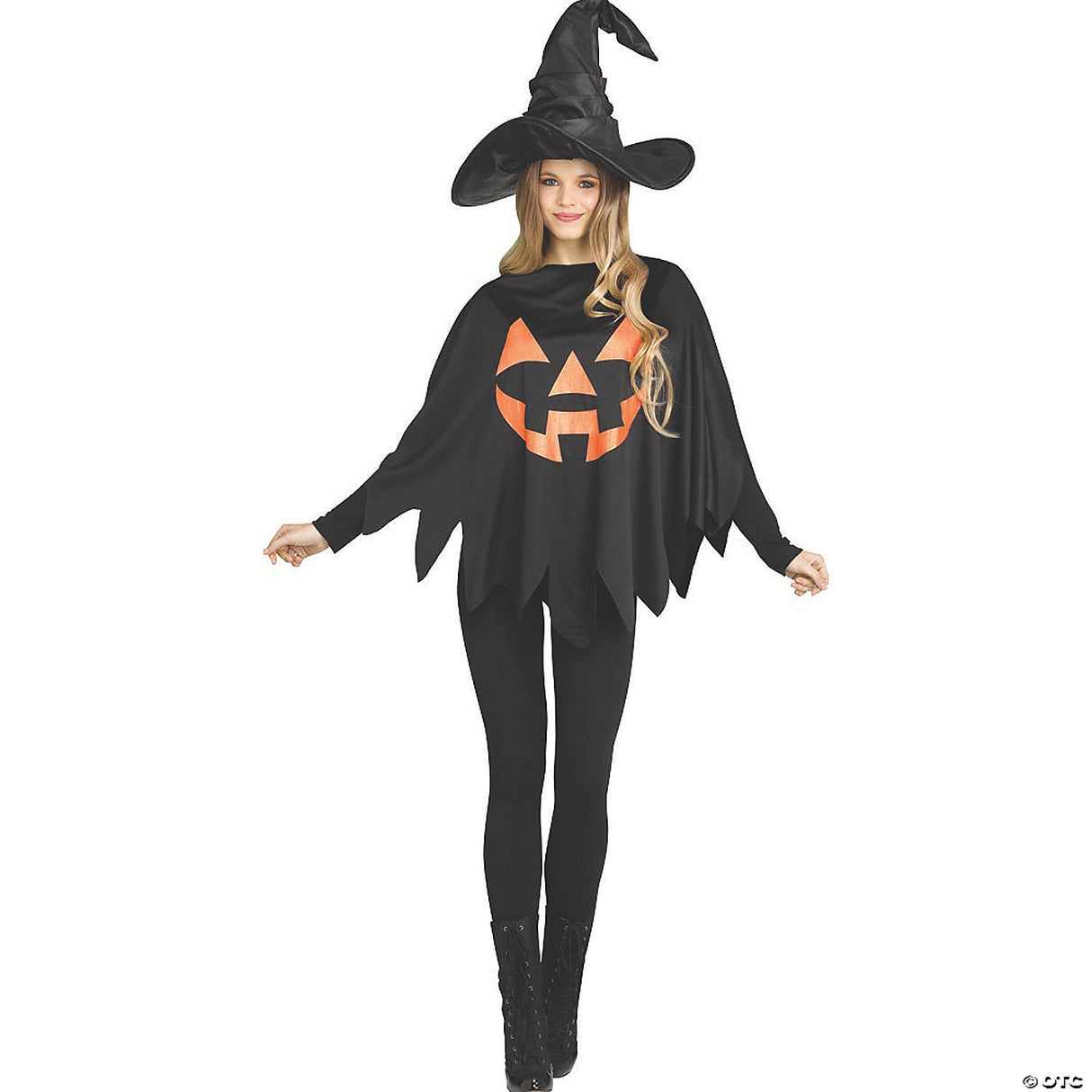 Adult's Jack-o-lantern Pumpking Poncho