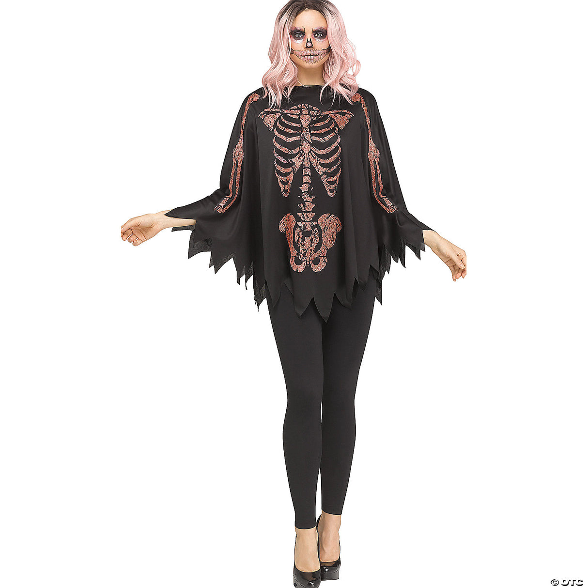 Poncho Rose Gold/glitter Skeleton