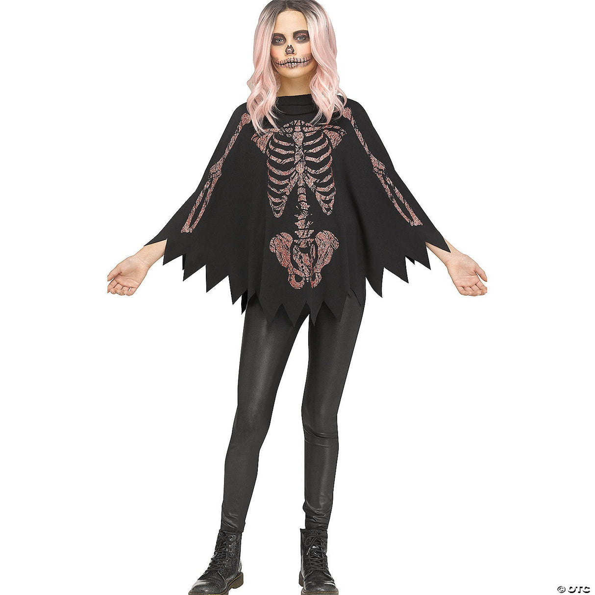 Poncho Shimmer Skeleton Child - Kids Halloween Costume Cosplay & Party Outfit