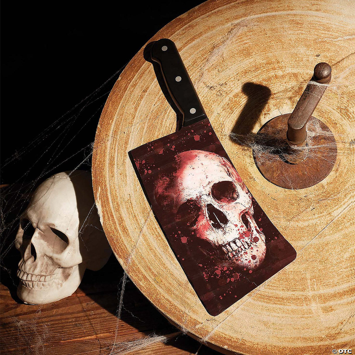 Butcher Knife 15 Inch With Skull Graphic Blade