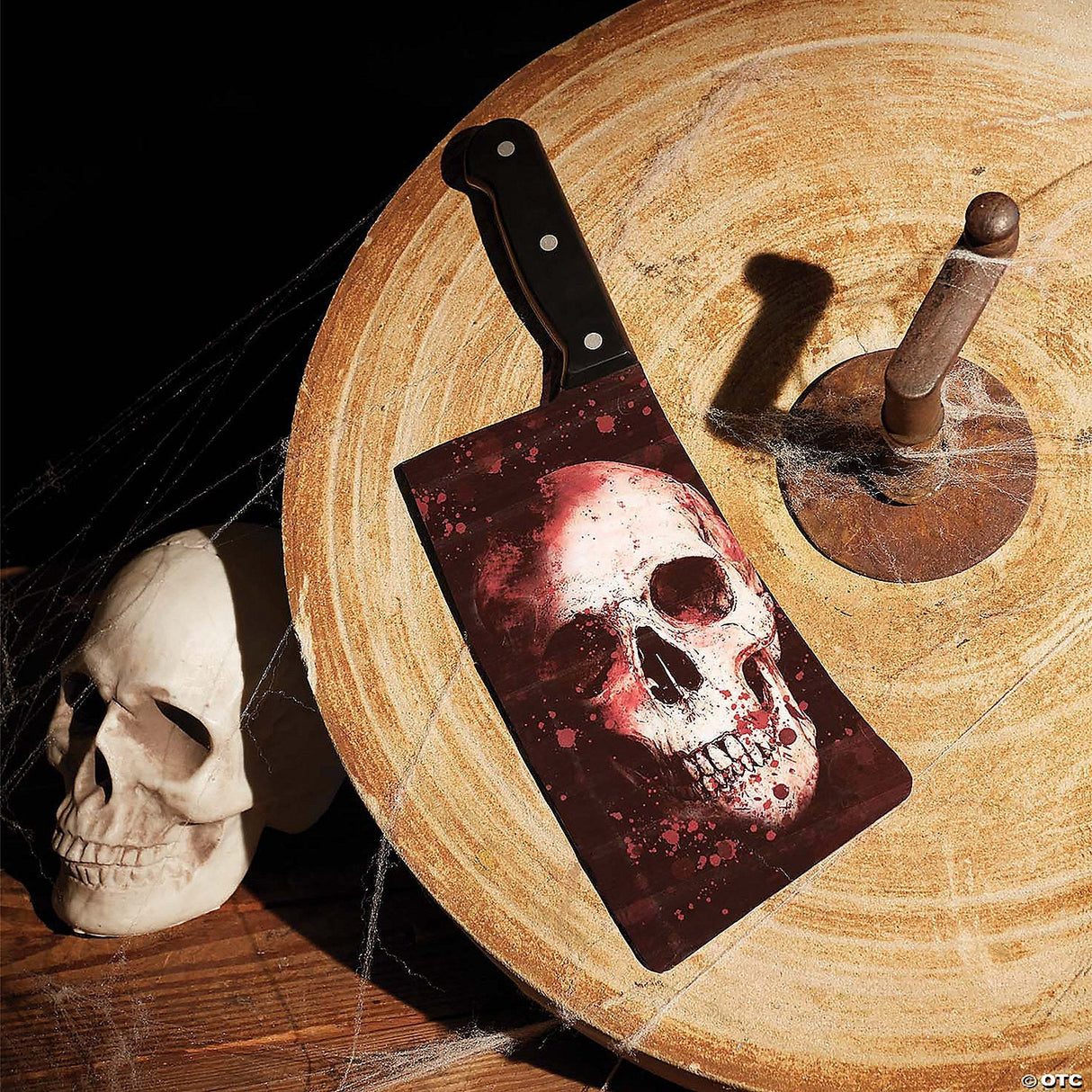 Butcher Knife 15 Inch With Skull Graphic Blade